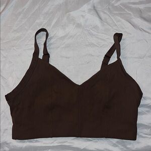 Offline by Aerie Brown Ribbed Bralette